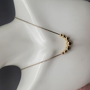 Cascading‎ gold tone beaded necklace- radiant and elegant flowing necklace N3424